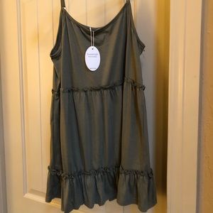 Olive Ruffle Tank Top